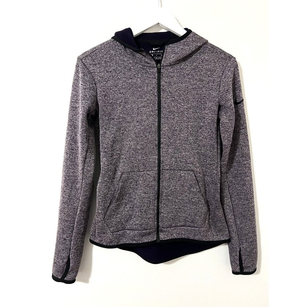 Nike Heathered Purple Dri-Fit Zip Up Fleece Hoodie Sweater Size‎ S